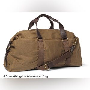 J. Crew Abingdon Weekender Canvas Leather Bag